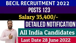 BECIL LDC Vacancy 2022 | LDC Technician Stenographer | Salary ₹35,400/-