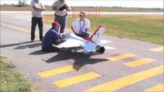 Don Perry's Turbine Powered F-16 (flame out) - Bill McGough RC Funfly 2011