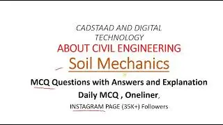 soil engineering MCQ Questions with answers For All Subjects Daily Quiz and Oneliner free