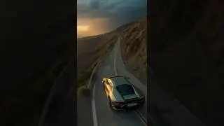 Lamborghini Hurac&aacute;n on Cliffside Highway 🌩️ | Cinematic Escape Vibes #shorts #AI