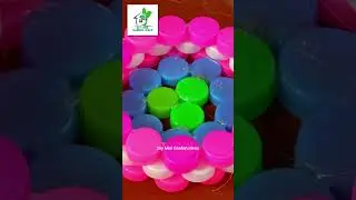Recycle Plastic Bottle Caps To Make Beautiful Colorful Flower Pots #shorts #recycle #plasticbottles
