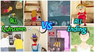 All Cutscenes & Endings In Ice Scream 5 Vs Scary Doll | Keplerians Games Vs Indiefist Games