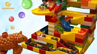 Marble Race ☺︎ Satisfying Building Block ASMR with Colourful #marbles #marblerun #viral #asmr
