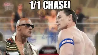 CHASING THE RARE TRIPLE AUTO 1/1 WWE CARD: The Rock, John Cena & Travis Scott Topps Now Unboxing!