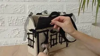 DIY House chest Halloween Fabric doll house gift Pattern Halloween Fabric