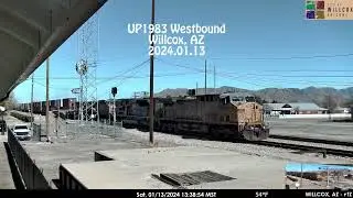 UP1983 Westbound at Willcox, AZ - 2024.01.13