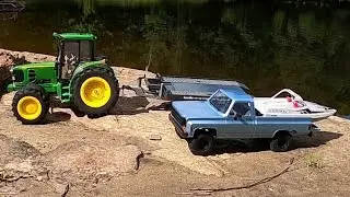 BEST RC SCALE TRUCK 4X4  EAZYRC GLACIER&TRACTOR&TRAILER TANDEM&RC BOAT LAUNCH.