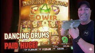 HUGE! JACKPOT WIN ON DANCING DRUMS TOWER! HANDPAY!