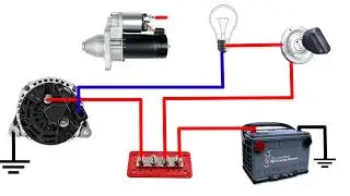 Bosch 2 pin alternator wiring with starter motor | how to wiring bosch alternator