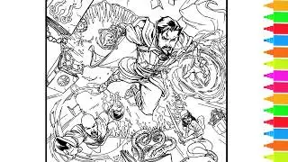 Coloring Doctor Strange, Hulk, Thor | Marvel Avengers | Coloring Book Pages