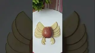 How to make crab from apple/🍎fruit carving #shorts