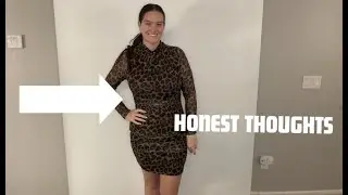 HONEST THOUGHTS - Women's Plus Size Leopard Mini Dress Cheetah Ruched Mock Neck Long Sleeve Bodycon