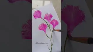 Wow Art🤯! One stroke painting flowers (⁠ʘ⁠ᴗ⁠ʘ⁠✿⁠) #shorts #painting #onestrokeart #art #canvas #diy