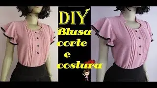 Blusa com manga godê em virgula -DIY