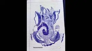 Ganesh difficult drawing with pen #youtubeshorts #viralvideo #like