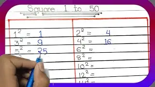 square 1 to 50 / square 1 to 20 / square numbers 1 to 50 / square from 1 to 30 / square from 1 to 50