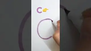 How to draw a cat using just the letter C ✨ #shorts #drawing #challenge