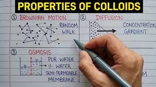 Brownian motion | Diffusion | Osmosis | Sedimentation | Viscocity | Properties of colloids