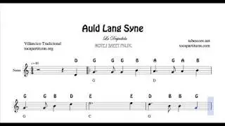 Auld Lang Syne Notes Sheet Music for Flute Violin Recorder Oboe La Despedida