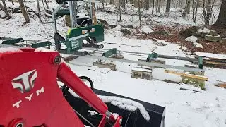 Mainely Off Grid is building things in the snow!!!! #woodlandmills @tymtractors