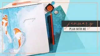 January 2021 Bullet Journal Setup || Koi Fish Theme || PLAN WITH ME