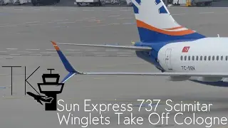 [4K] *SCIMITAR WINGLETS* Sun Express Boeing 737-800 SW Take Off at Cologne/Bonn Airport