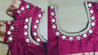 Creative coin work blouse designs\For beginners in tamil.