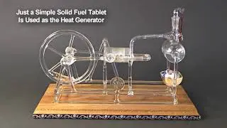 Working Model of Stephenson's STEAM ENGINE made of GLASS ! Rare! HD