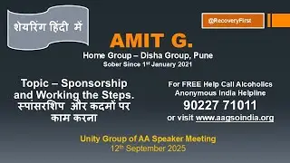 Amit G Pune Speaker on Sponsorship and Working the Steps| Alcoholics Anonymous Sharing in Hindi