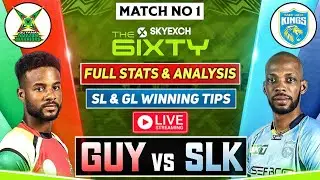 GUY vs SLK The 6ixty Live GUY vs SLK Dream11 Prediction