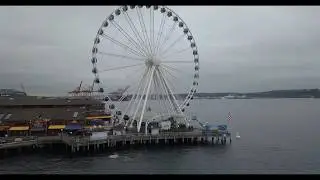 Seattle Great Wheel Drone Video Unedited