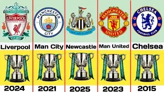 Carabao Cup All Winners List 1990 - 2025 | Carabao Cup 2025 Winner Newcastle United | EFL CUP 2025