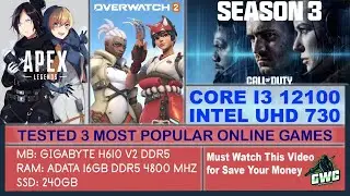 🔵 UHD Graphics 730  🔵 Intel Core i3 - 12100 ✅ Apex Legends ✅Overwatch 2 ✅ COD Warzone ✅ End of 2024
