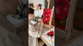 My Strawberry Art Routine 🍓 |  Strawberry Painting Aesthetic