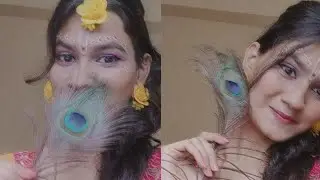 Create Radha makeup look ✨🦚 creative eye makeup tutorial for beginners #makeup