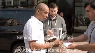Des Walker signs autographs at the Soccer Aid Hotel in London on the 23/05/2012.