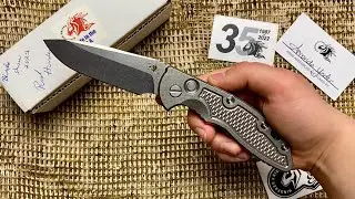 Rick Hinderer XM-18 3.5 AUTO Spear Point Stonewash Finished Titanium CPM-20CV