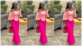 How To Cut And Sew An Off Shoulder Basque Waist Top With A Palazzo Pant /DIY/