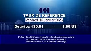 Taux de R&eacute;f&eacute;rence de la BRH du 16 JANVIER 2026: HTG 130,61 =1 US