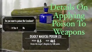 Skyrim ~ Details On Applying Poison To Weapons