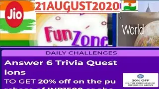 My Jio Funzone Trivia Quiz Answers Today/21AUGUST2020