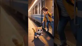 When a Cat Missed the Train but Found Humanity! A Silent Journey of a Lost Cat#viralvideo #cat