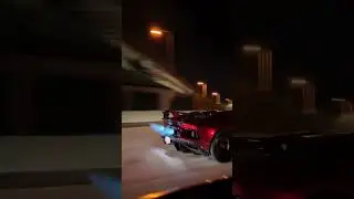 Incredible! Watch this Lamborghini SVJ spitting flames while speeding down the highway!