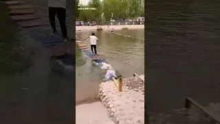 Running on the water 💧 🙄          #water #river #games #youtubeshorts