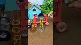 🚜🔥 Real Working Mini Tractor Cement Pillar Making Machine #shorts #youtubeshorts