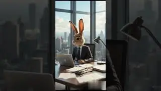Rabbit working in office#shorts #rabbitai