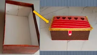 Shoe Box Craft Ideas | How To Reuse Waste Shoe Box | Shoe Box Organiser |Best Out Of Waste