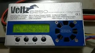 Voltz 6250 icharger 106b+ power supply max capacity lipo 6S 10amp PC monitoring logview