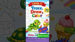 Draw & Colour Level 1 | Straight Lines Drawing Book for Kids | Beginner Drawing Book