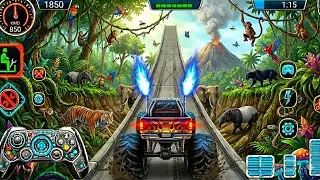 Monster 3D Truck Racing Mega Ramp Stunt Game: New Highway Best Car Stunt Game for Android 2025
